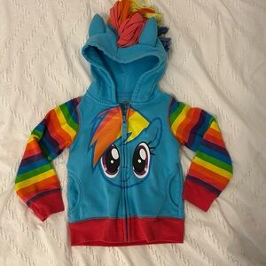 My Little Pony Rainbow Dash Hoodie Sweatshirt Jacket 4T Full Zip Y2K MLP